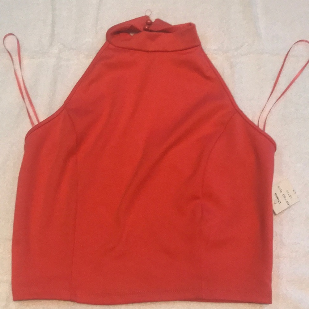 New with tag monk neck crop top